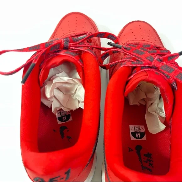 Nike AF1 Air Force Low NBA University Red Black Size 6Y/Women